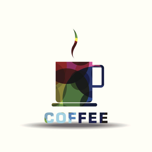 咖啡标志彩色矢量图标设计图片下载