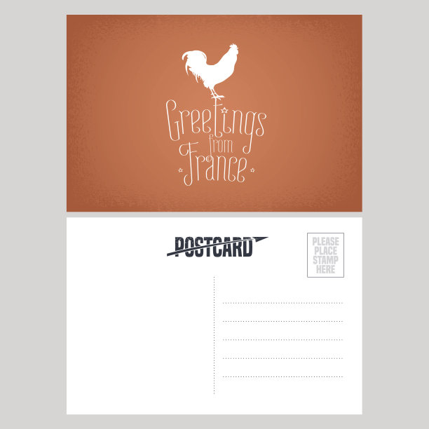 法国矢量明信片设计图片下载
