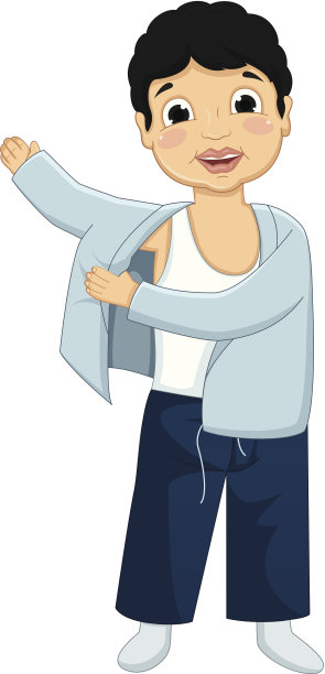 穿着睡衣的男孩矢量插图图片下载