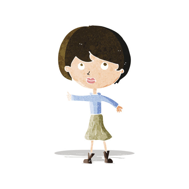 卡通女子提问图片下载