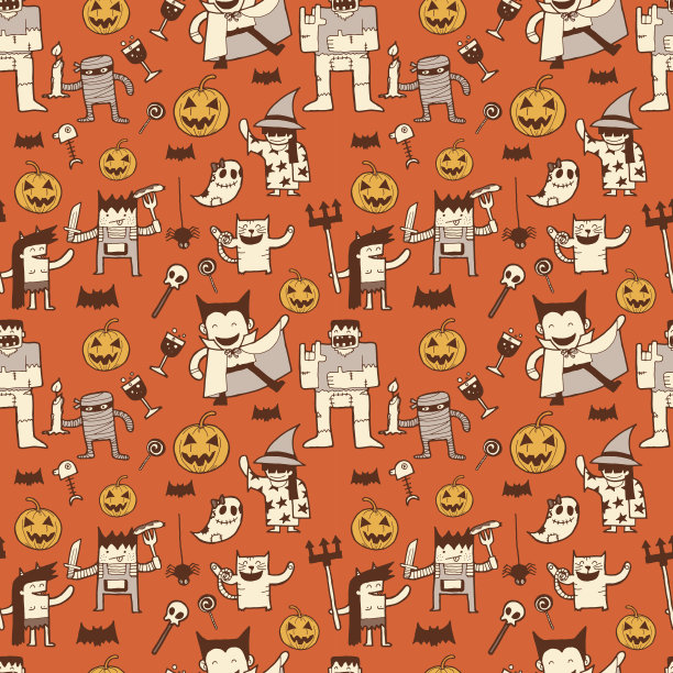 万圣节矢量图素材ID：140022682