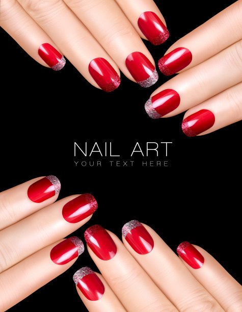 指甲艺术。奢侈的指甲油。指甲贴纸图片下载