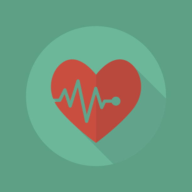 医疗平面图标。心跳素材图片