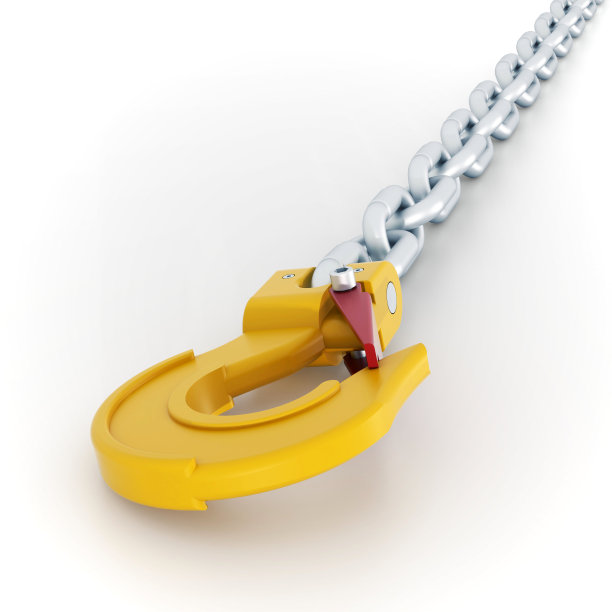 金属钩挂在链条上图片下载