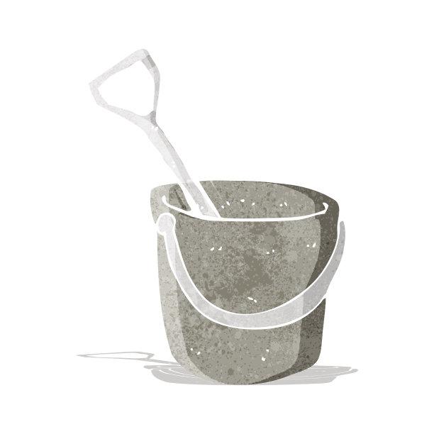 卡通桶和铲子图片下载