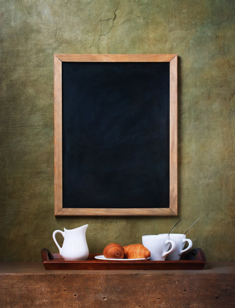 杯子和黑板菜单图片下载