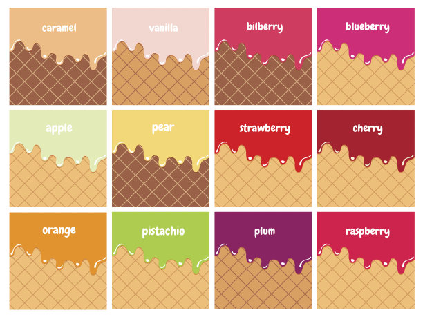 水果和浆果糖浆在威化饼上融化。图片下载