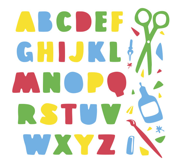 手绘字母表图片下载