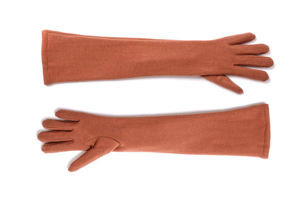 橙色长手套孤立在白色图片下载