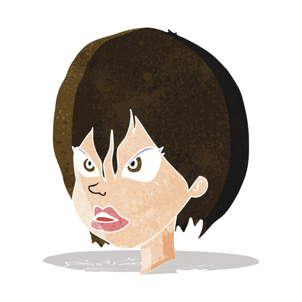 卡通生气的女人图片下载