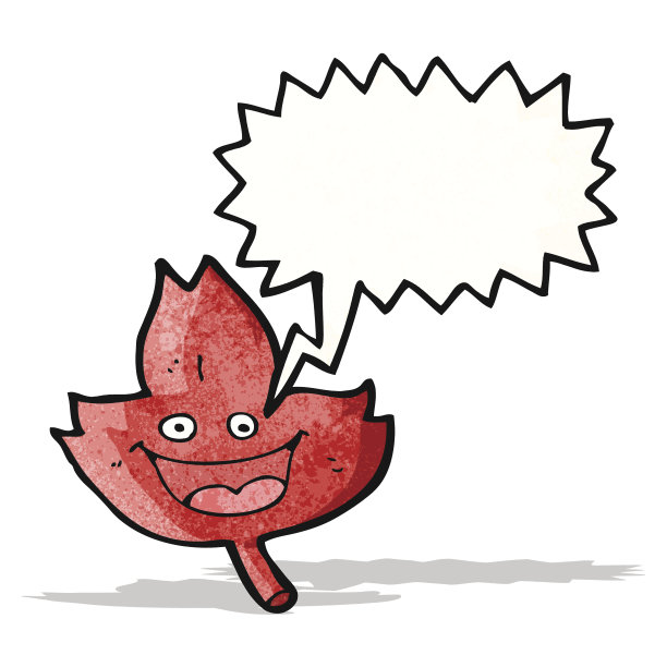 卡通树叶与思想泡泡图片下载