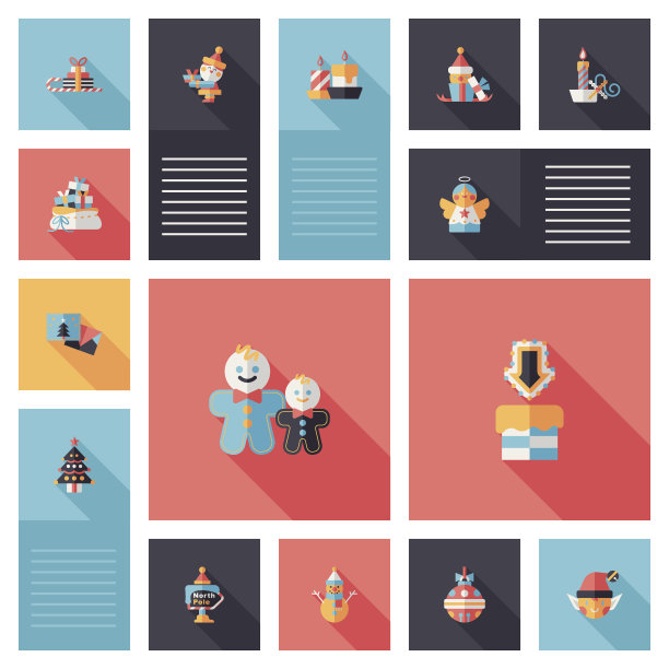 圣诞节扁平APP UI背景，EPS10图片下载