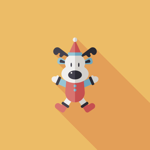 驯鹿平图标与长影子eps10图片下载