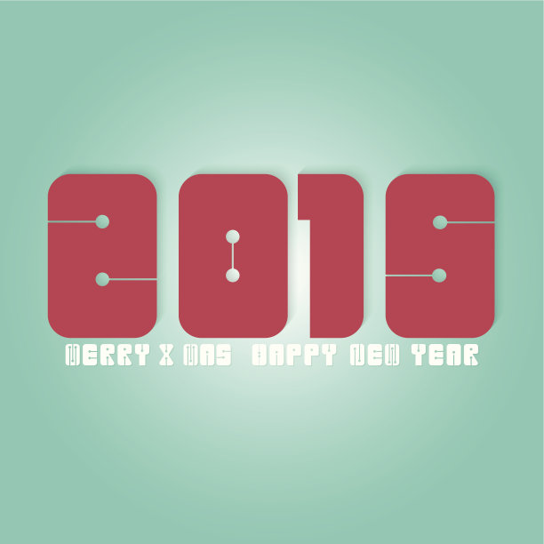 2015年新年快乐创意贺卡设计。图片下载