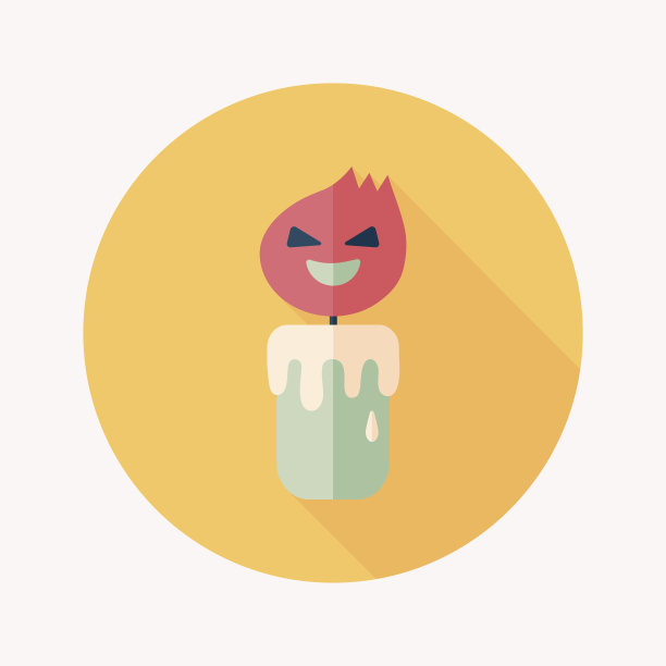 万圣节蜡烛平与长影子的图标，eps10图片下载