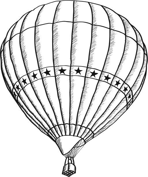 涂鸦的热气球矢量草图。图片下载