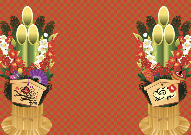 日本新年的插画图片下载