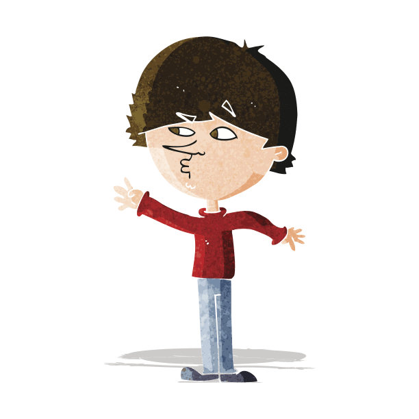 卡通风格的焦虑男人伸手图片下载