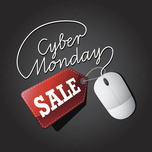 网络星期一促销鼠标和标签图片下载