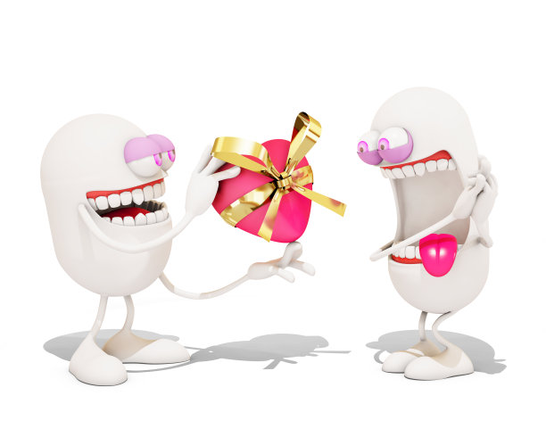 3d卡通送礼物，3d渲染图片下载