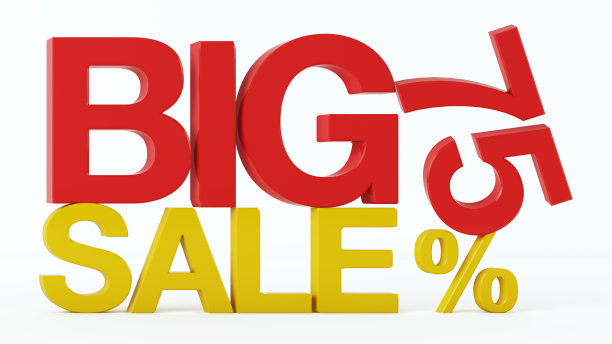 3D渲染的75%和大销售文本图片下载