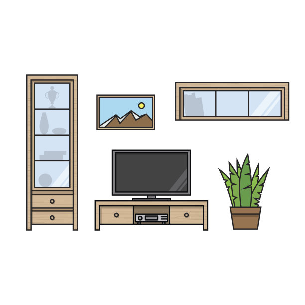 现代客厅内饰。素材图片