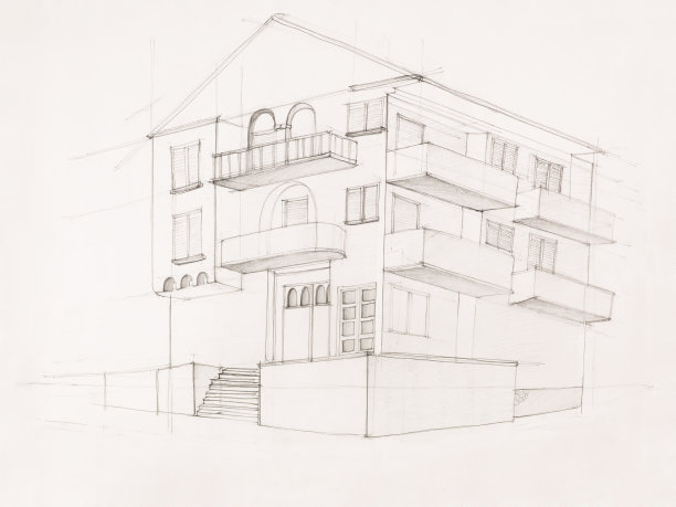 现代住宅的透视图图片下载