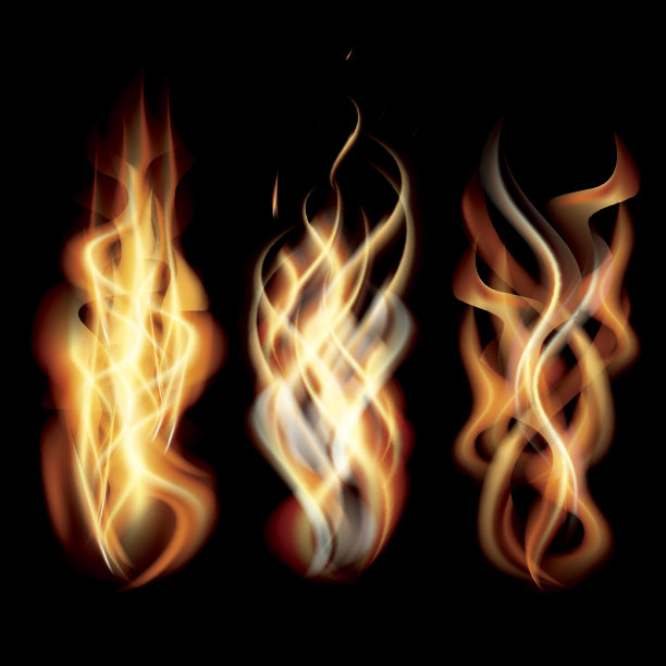 真实燃烧的火焰火焰设置。图片下载