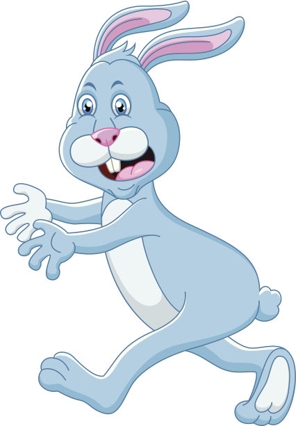 卡通兔子跑图片下载
