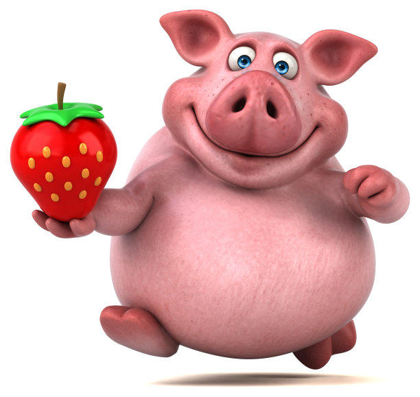 有趣的猪- 3D插图图片下载