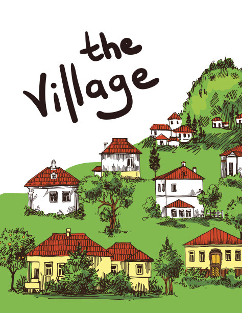 生态农场插图图片下载