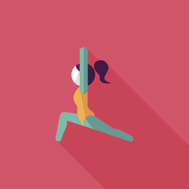 运动女孩平与长阴影图标，eps10图片下载