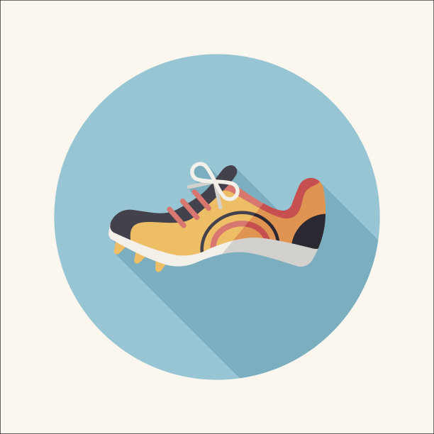 平底运动鞋图标与长影子，eps10图片下载