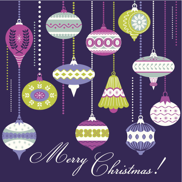 古董圣诞树球-卡片或背景图片下载