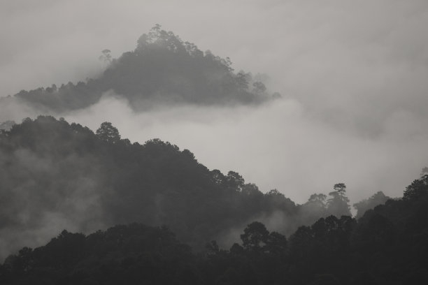 清晨有雾的山脉层图片下载