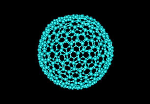 富勒烯分子孤立在黑色上图片下载