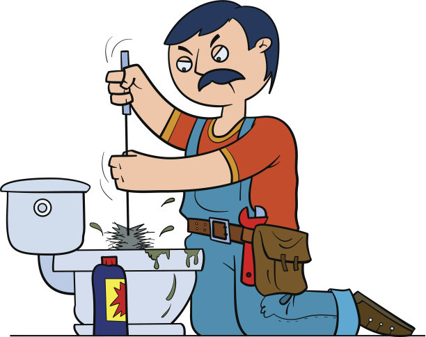 修理厕所的水管工图片下载