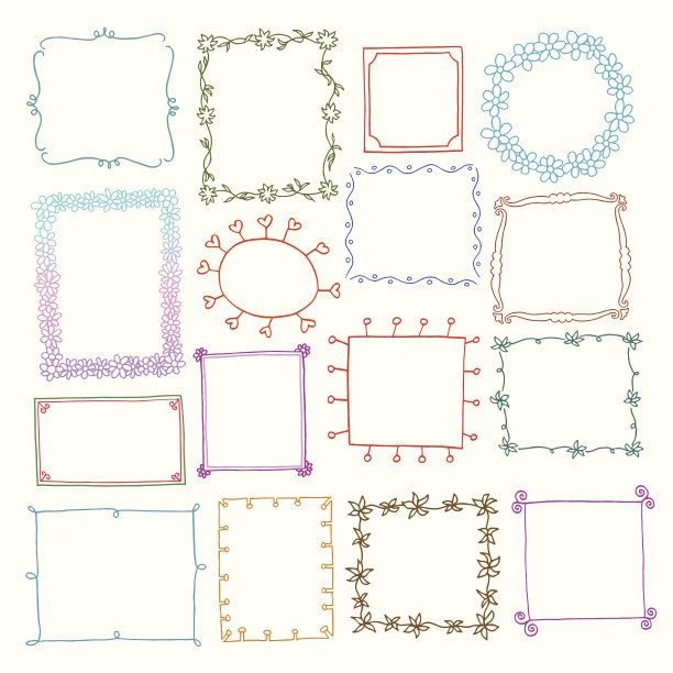 复古的相框，涂鸦风格图片下载