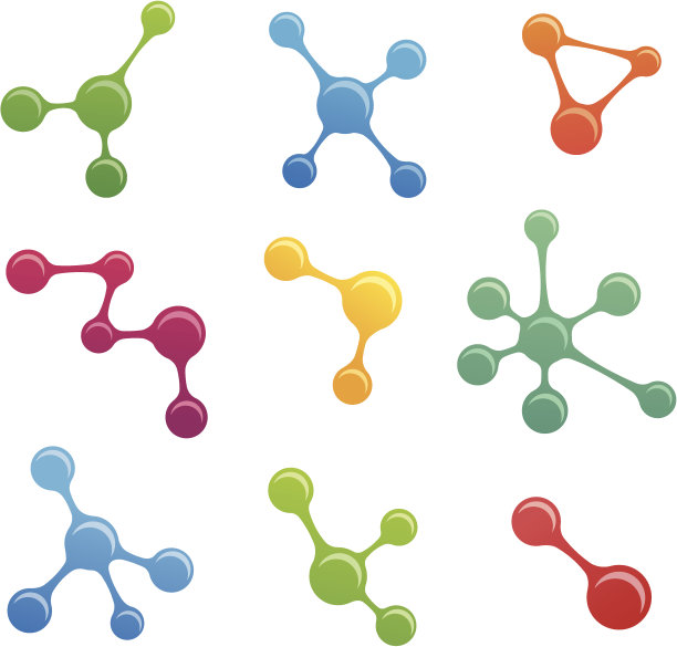 多色分子符号向量集图片下载