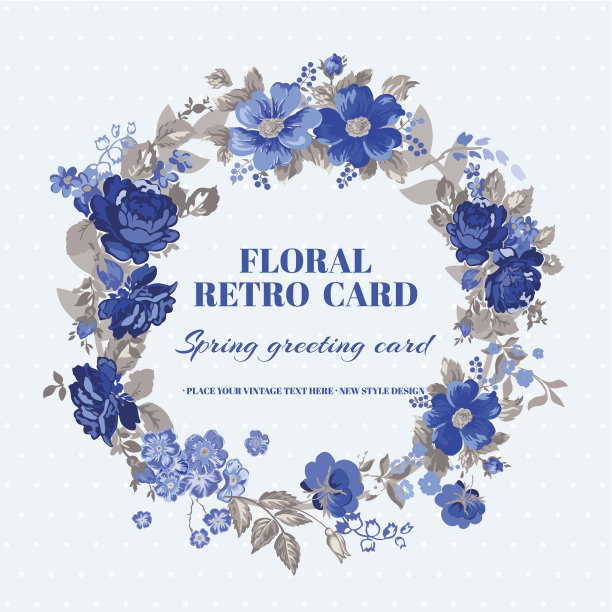 复古碎花卡片设计图片下载