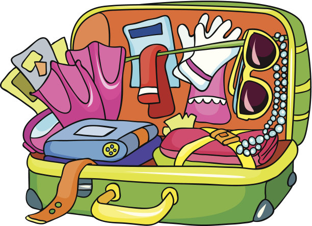 打开手提箱，白色背景上的矢量插图图片下载