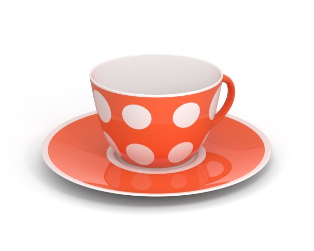 孤立的经典杯与图案的白色背景。3 d演示。图片下载