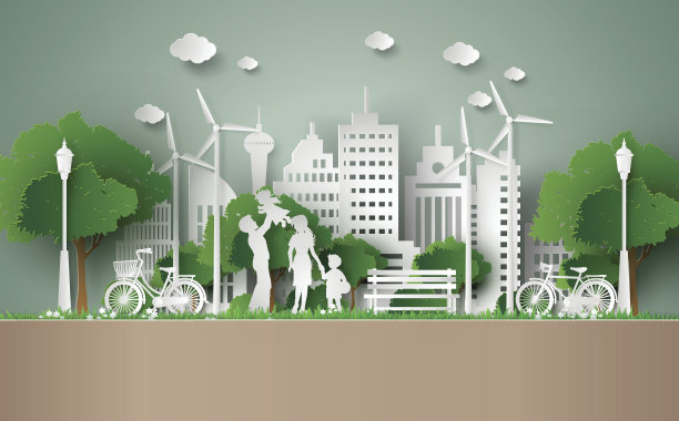 剪纸的环保理念。素材图片