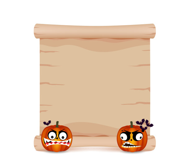 南瓜和羊皮纸签名很有趣图片下载