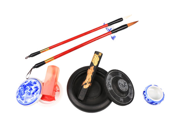 中国书法用的毛笔和墨水图片下载