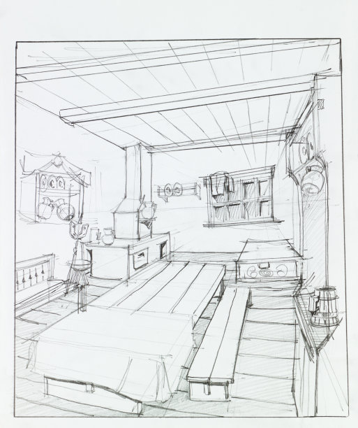 乡村夏日厨房室内素材图片