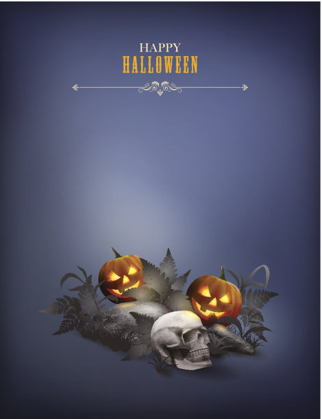 万圣节矢量夜景图片下载