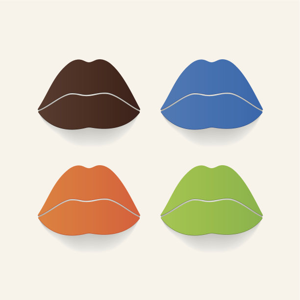 现实的纸贴纸:性感的嘴唇图片下载