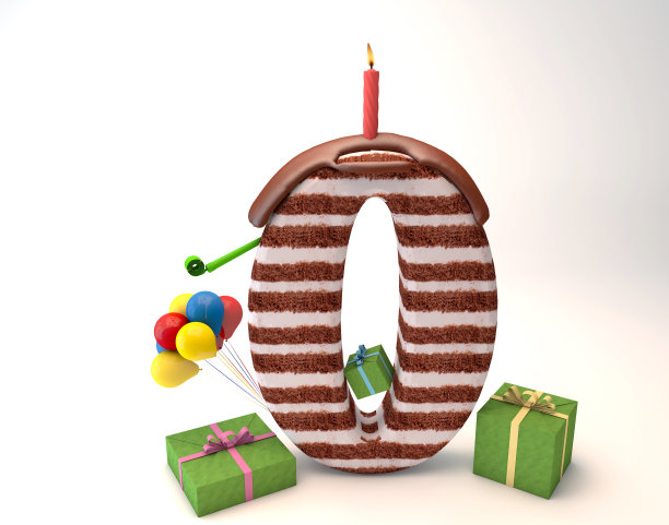 数字零形状巧克力蛋糕-股票形象图片下载