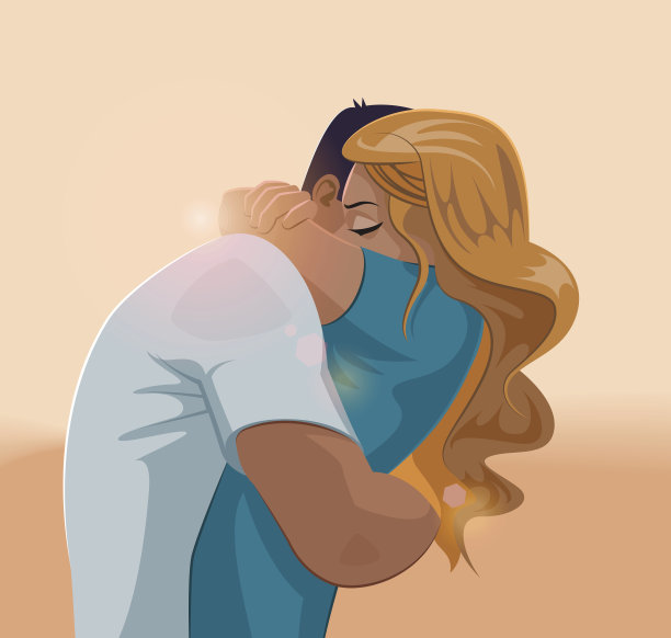 一对恩爱夫妻的拥抱图片下载